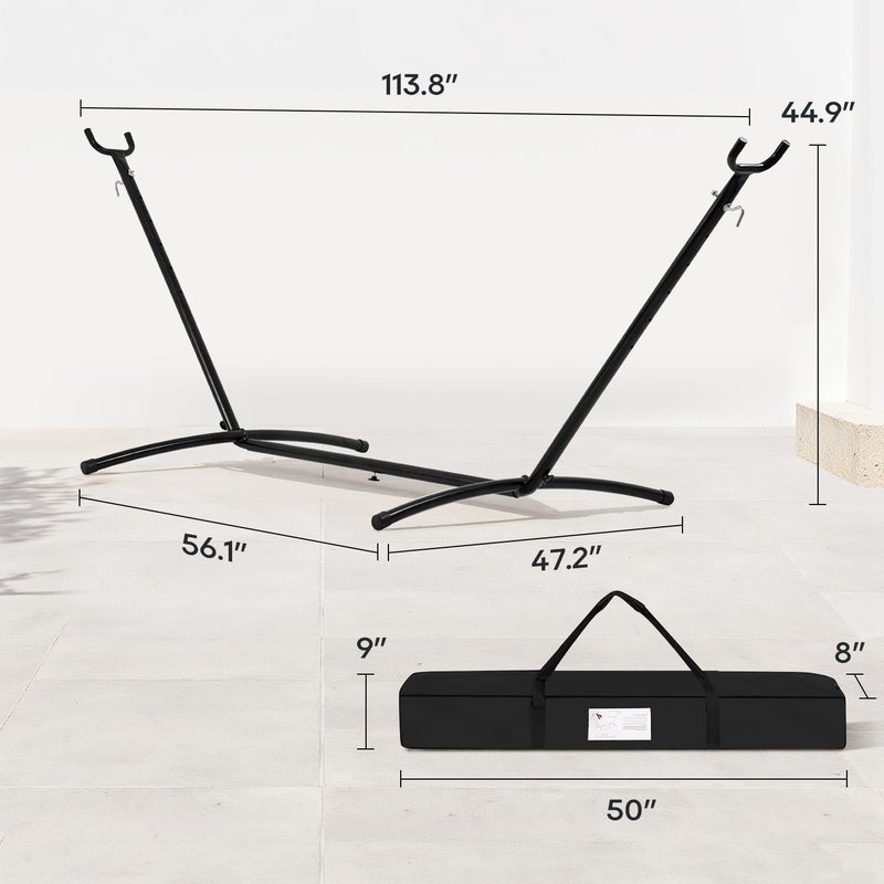 FDW Hammock Stand Portable Heavy Duty Hammock Stand Portable Steel Stand Only for Outdoor Patio or Indoor with Carrying Case (No Hammock) - Image 2